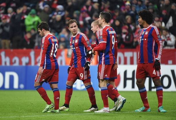 10.12.2014, xjhx, Fussball Champions League, FC Bayern Muenchen - ZSKA Moskau, v.l. Mario Goetze (FC Bayern Muenchen) Torjubel, Goal celebration, celebrate the goal 3:0