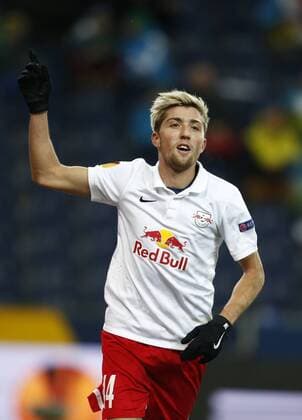 SOCCER - EL, RBS vs Giurgiu SALZBURG,AUSTRIA,11.DEC.14 - SOCCER - UEFA Europa League, group stage, Red Bull Salzburg vs Astra Giurgiu. Image shows the rejoicing of Kevin Kampl (RBS).