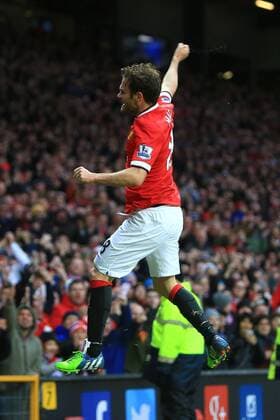 Aktuell Fußball, England, Premier League, Manchester United - FC Liver Juan Mata of Manchester United ManU celebrates scoring his sides second goal - Manchester United vs. Liverpool - Barclay s Premier League - Old Trafford - Manchester - 14 12 2014 Pic Philip Oldham Sportimage EDITORIAL USE ONLY. No use with unauthorised audio, video, data, fixture lists, club league logos or live services. Online in-match use limited to 120 images, no video emulation. No use in betting, games or single club league player publications.