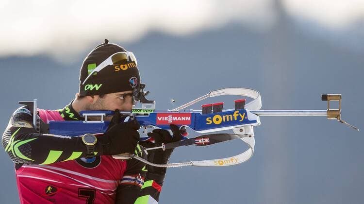 14.12.2014, Biathlonarena, Hochfilzen, AUT, E. ON IBU Weltcup, Verfolgung, Herren, im Bild Martin Fourcade (FRA) during Mens Pursuit of E. ON IBU Biathlon World Cup at the Biathlonstadium in Hochfilzen, Austria on 2014 12 14.  EP_fei  