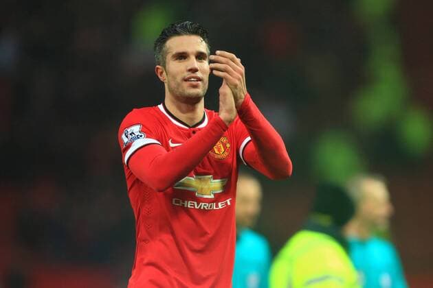Aktuell Fußball, England, Premier League, Manchester United - FC Liverpool Robin van Persie of Manchester United ManU applauds the fans - Manchester United vs. Liverpool - Barclay s Premier League - Old Trafford - Manchester - 14 12 2014 Pic Philip Oldham Sportimage EDITORIAL USE ONLY. No use with unauthorised audio, video, data, fixture lists, club league logos or live services. Online in-match use limited to 120 images, no video emulation. No use in betting, games or single club league player publications.