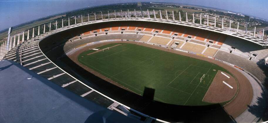 Fußball, Stadiongeschichte Fortuna Düsseldorf Rheinstadion Düsseldorf, Heimspielstätte der Fortuna und Austragungsort der WM 1974