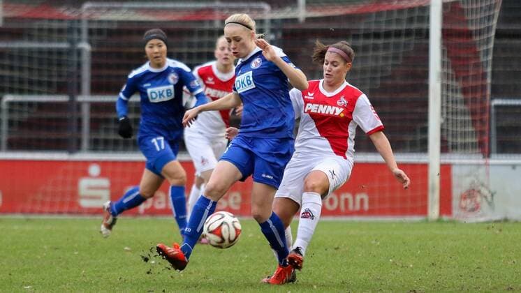 v.li.: Pauline Marie Bremer (Turbine Potsdam), Irina London (1. FC Köln) , Fussball, DFB-Pokal der Frauen, 1. FC Köln - 1. FFC Turbine Potsdam, xozx