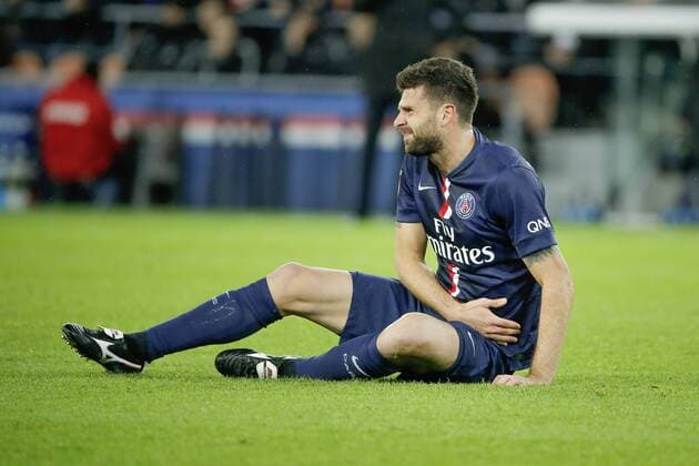THIAGO MOTTA SANTON OLIVARES (PSG) FOOTBALL : Paris st Germain vs Montpellier - Ligue 1 - 20 12 2014 StephaneAllaman Panoramic 