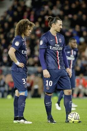 ZLATAN IBRAHIMOVIC (PSG), DAVID LUIZ MOREIRA MARINHO (PSG) FOOTBALL : Paris st Germain vs Montpellier - Ligue 1 - 20 12 2014 StephaneAllaman Panoramic 