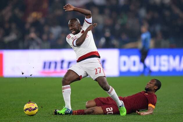As Roma 20 12 2014 - campionato di calcio serie A AS Roma - AC Milan foto AntonelloxSammarco Image nella foto: Pablo Armero-Seydou Keita 