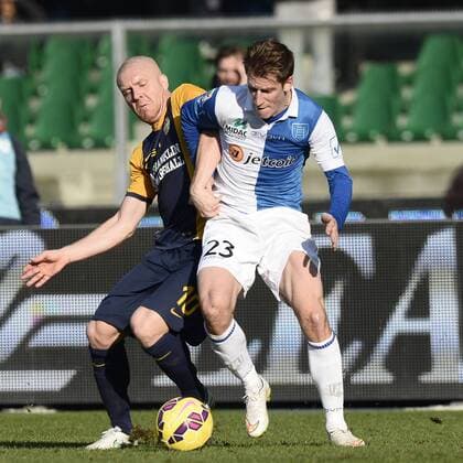 Db Verona 21 12 2014 - campionato di calcio serie A Hellas Verona vs AC Chievo Verona: Emil Halfredsson-Valter Birsa 