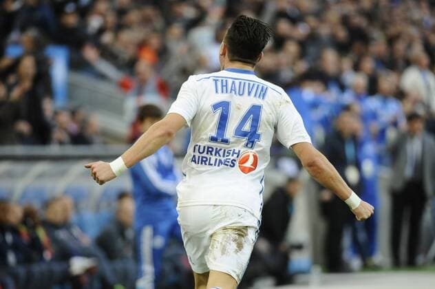 Aktuell Fußball, Frankreich, Ligue 1, Olympique Marseille - OSC Lille Joie but Thauvin (OM) FOOTBALL : Marseille vs Lille - Ligue 1 - 21 12 2014 FranckPennant Panoramic 