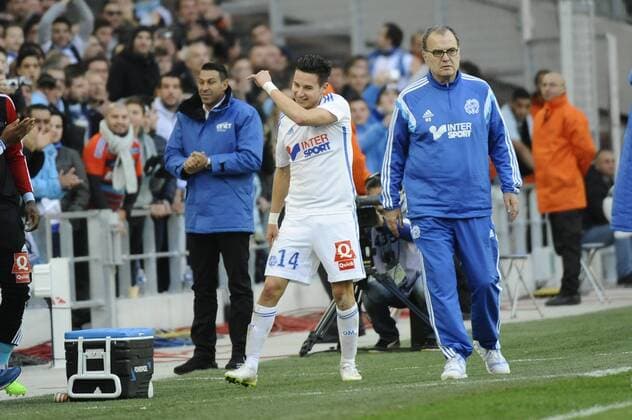 Aktuell Fußball, Frankreich, Ligue 1, Olympique Marseille - OSC Lille Joie but Thauvin (OM) FOOTBALL : Marseille vs Lille - Ligue 1 - 21 12 2014 FranckPennant Panoramic 