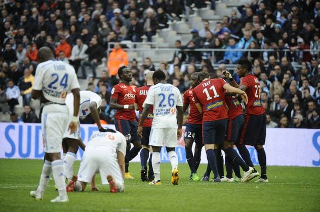 Aktuell Fußball, Frankreich, Ligue 1, Olympique Marseille - OSC Lille Joie but Gueye (Lille) FOOTBALL : Marseille vs Lille - Ligue 1 - 21 12 2014 FranckPennant Panoramic 