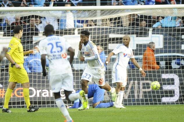 Aktuell Fußball, Frankreich, Ligue 1, Olympique Marseille - OSC Lille Joie But Batshuayi (OM) FOOTBALL : Marseille vs Lille - Ligue 1 - 21 12 2014 FranckPennant Panoramic 