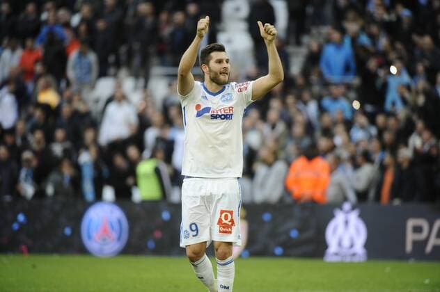 Aktuell Fußball, Frankreich, Ligue 1, Olympique Marseille - OSC Lille Gignac (OM) - Joie FOOTBALL : Marseille vs Lille - Ligue 1 - 21 12 2014 FranckPennant Panoramic 