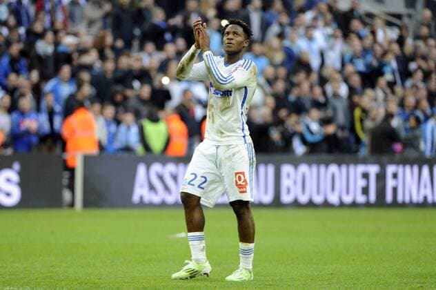 Aktuell Fußball, Frankreich, Ligue 1, Olympique Marseille - OSC Lille Michy BATSHUAYI - ATTITUDE - JOIE - CHAMPION D AUTOMNE FOOTBALL : Marseille vs Lille- Ligue 1 - 21 12 2014 FEP Panoramic 