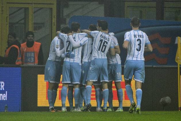 Felipe Anderson Lazio 0-1. Celebration goal - Milano, 21-12-2014 - Stadio Giuseppe Meazza - Football Calcio Serie A - Inter Milano - Lazio Roma - giuseppexceleste