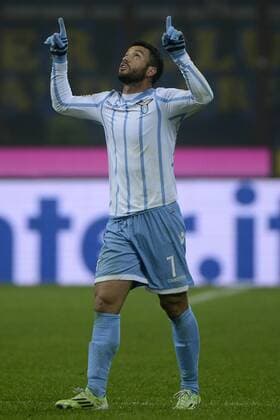 Felipe Anderson Lazio 0-2. Celebration goal - Milano, 21-12-2014 - Stadio Giuseppe Meazza - Football Calcio Serie A - Inter Milano - Lazio Roma - giuseppexceleste
