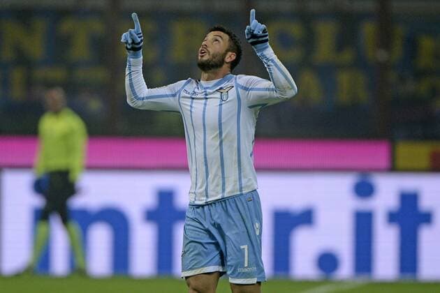 Felipe Anderson Lazio 0-2. Celebration goal - Milano, 21-12-2014 - Stadio Giuseppe Meazza - Football Calcio Serie A - Inter Milano - Lazio Roma - giuseppexceleste