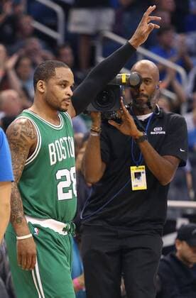 Dec. 16, 2014 - Orlando, FL, USA - The Boston Celtics Jameer Nelson acknowledges the crowd after a tribute video was played amid a game against at Orlando Magic, Nelson s former team, at the Amway Center in Orlando, Fla., on Tuesday, Dec. 23, 2014. Boston at Orlando - ZUMAm67_