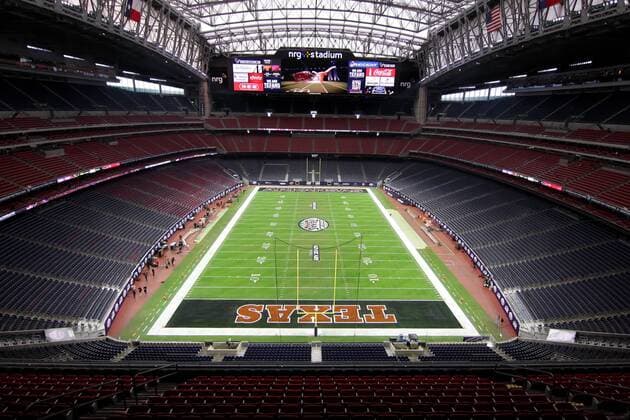 DEC 29 2014: A general view of NRG Stadium prior to the Advocare V100 Texas bowl between Texas and Arkansas in Houston, TX. NCAA College League USA Football 2014: Advocare Texas Bowl Arkansas vs Texas DEC 29 - ZUMAc04_