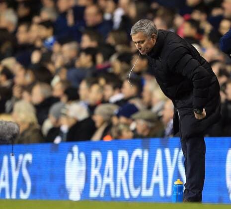Chelsea s Jose Mourinho looks on dejected Barclays Premier League - Tottenham Hotspur vs Chelsea - White Hart Lane - England - 1st January 2015 - Picture David Klein Sportimage EDITORIAL USE ONLY. No use with unauthorised audio, video, data, fixture lists, club league logos or live services. Online in-match use limited to 120 images, no video emulation. No use in betting, games or single club league player publications.