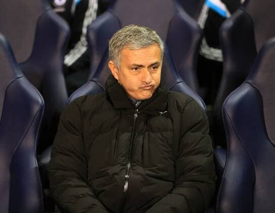 Chelsea s Jose Mourinho looks on dejected Barclays Premier League - Tottenham Hotspur vs Chelsea - White Hart Lane - England - 1st January 2015 - Picture David Klein Sportimage EDITORIAL USE ONLY. No use with unauthorised audio, video, data, fixture lists, club league logos or live services. Online in-match use limited to 120 images, no video emulation. No use in betting, games or single club league player publications.