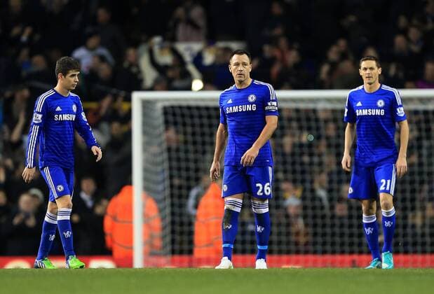Chelsea s John Terry looks on dejected after going 3-1 down Barclays Premier League - Tottenham Hotspur vs Chelsea - White Hart Lane - England - 1st January 2015 - Picture David Klein Sportimage EDITORIAL USE ONLY. No use with unauthorised audio, video, data, fixture lists, club league logos or live services. Online in-match use limited to 120 images, no video emulation. No use in betting, games or single club league player publications.