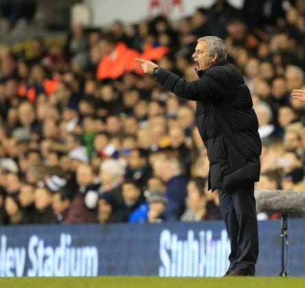 Chelsea s Jose Mourinho looks on dejected Barclays Premier League - Tottenham Hotspur vs Chelsea - White Hart Lane - England - 1st January 2015 - Picture David Klein Sportimage EDITORIAL USE ONLY. No use with unauthorised audio, video, data, fixture lists, club league logos or live services. Online in-match use limited to 120 images, no video emulation. No use in betting, games or single club league player publications.