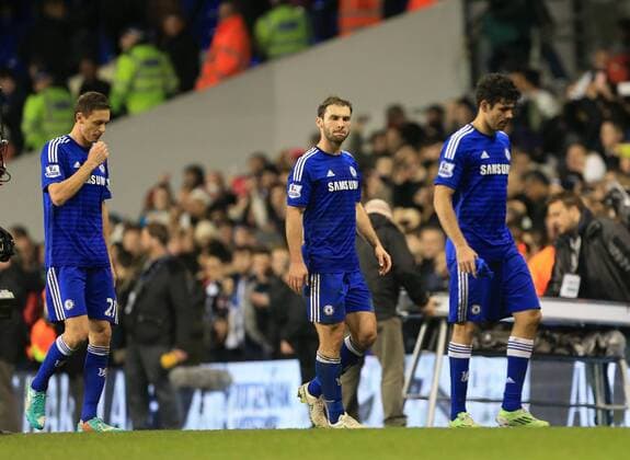 Chelsea s Branislav Ivanovic looks on dejected at the final whistle Barclays Premier League - Tottenham Hotspur vs Chelsea - White Hart Lane - England - 1st January 2015 - Picture David Klein Sportimage EDITORIAL USE ONLY. No use with unauthorised audio, video, data, fixture lists, club league logos or live services. Online in-match use limited to 120 images, no video emulation. No use in betting, games or single club league player publications.