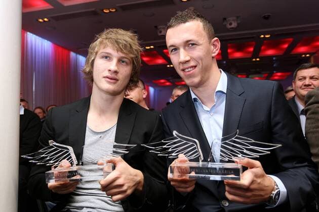 Zagreb, Croatia 03.01.2015., Zagreb, Croatia - In the Matis hall was held awards ceremony Fiery wings. The trophy that fans of Croatian football team awarded the heartiest national team Nationalteam player.  AntoxMagzan PIXSELL