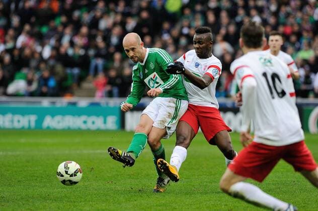 Renaud Cohade (saint etienne) vs Ibrahim Amadou (nancy) FOOTBALL : Saint Etienne vs Nancy - Coupe de France - 04 01 2015 FredericChambert Panoramic 