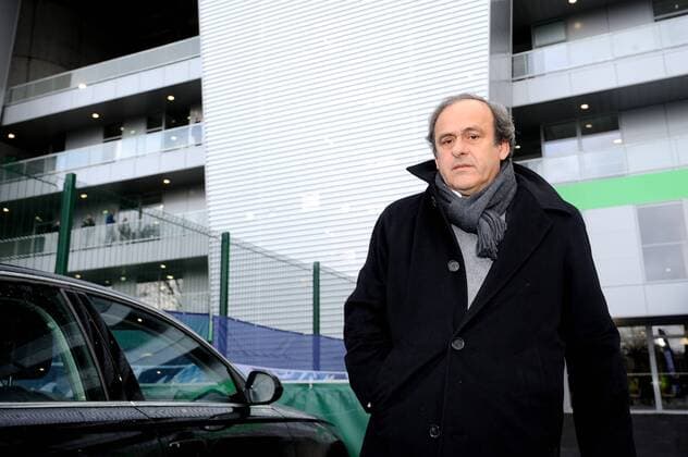 Michel Platini (president uefa et ancien vert) FOOTBALL : Saint Etienne vs Nancy - Coupe de France - 04 01 2015 FredericChambert Panoramic 