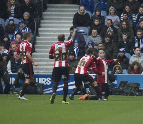 04.01.2015. London, England. FA Cup 3rd Round. QPR versus Sheffield United. Sheffield United s Marc McNulty celebrates his goal to make it 1-0. xNigelxCookex  ActionPlus11586706