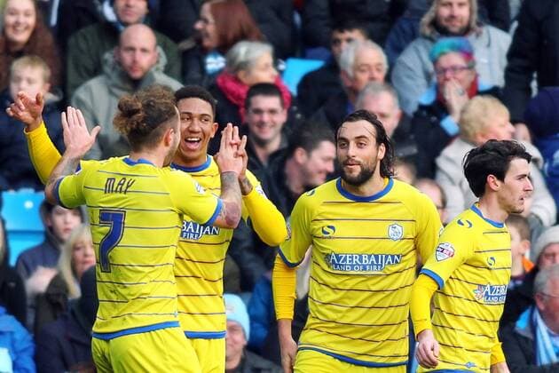04.01.2015. Manchester, England. FA Cup 3rd Round. Manchester City versus Sheffield Wednesday. Sheffield Wednesday forward Atdhe Nuhiu celebrates scoring his teams first goal xPaulxKeevilx  ActionPlus11586779