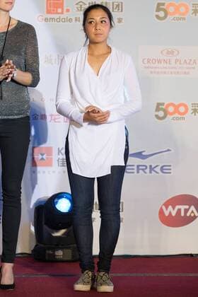 SHENZHEN, CHINA - JANUARY 05: (CHINA OUT) Zarina Diyas of Kazakhstan attends the welcoming party on day two of WTA Tennis Damen Shenzhen Open at Longgang Sports Center on January 5, 2015 in Shenzhen, Guangdong province of China.  CFP461500528 
