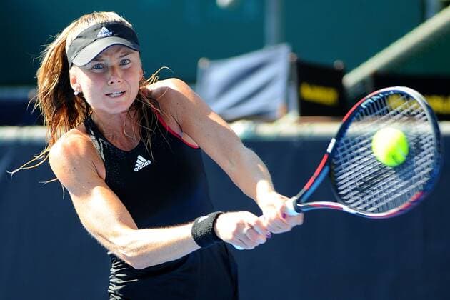 05.01.2015. Auckland, New Zealand. ASB Classic WTA Tennis Damen International. Slovak player Danniela Hantuchova during her singles match on Day 1 of the ASB Classic Women s International. ASB Tennis Centre, Auckland, New Zealand. xChrisxSymesx  ActionPlus11587181