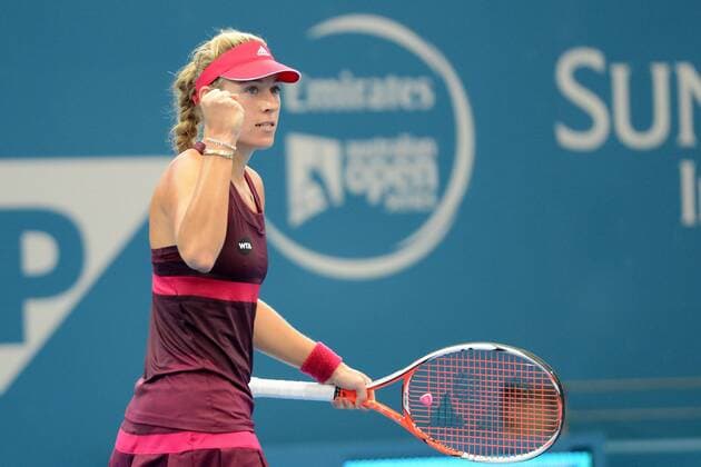 Jan 6, 2015 - Brisbane, Queensland, Australia - Germany s ANGELIQUE KERBER during her second round singles match on day 3 of the Brisbane international tennis tournament at the Queensland Tennis Centre Tennis 2015 - Brisbane International - Day 3 - ZUMAl132