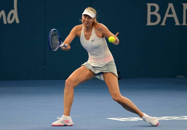 Maria Sharapova (RUS) in Aktion. Brisbane International 2015, Brisbane, Australien