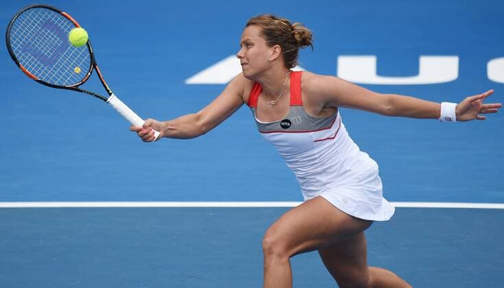 08.01.2015. Auckland, New Zealand. Czech player Barbora Zahlavova Strycova on Quarter Finals day at the ASB Classic WTA Tennis Damen International. ASB Tennis Centre, Auckland, New Zealand. xAndrewxCornagax  ActionPlus11587722