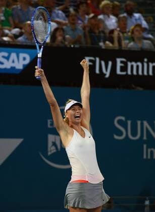 Maria Sharapova (RUS) jubelt. Brisbane International 2015, Brisbane, Australien
