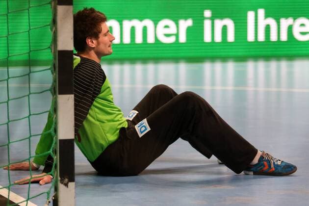 Carsten Lichtlein (Torwart, Deutschland), enttäuscht schauend, Enttäuschung, Frustration, disappointed, pessimistisch, Handball, Länderspiel, Deutschland - Tschechische Republik, xozx