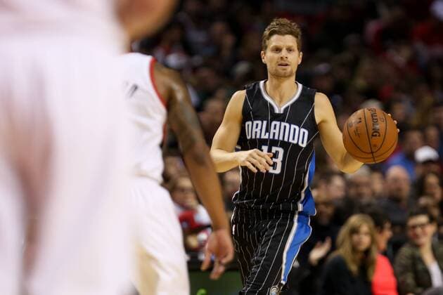 Jan. 10, 2015 - LUKE RIDNOUR (13) brings up the ball. The Portland Trail Blazers play the Orlando Magic at the Moda Center on January 10, 2015. NBA Basketball Herren USA Basketball: Portland Trail Blazers vs. Orlando Magic - ZUMAb135