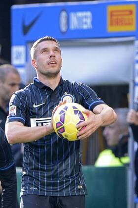 Lukas Podolski Inter Milano 11-01-2015 Stadio Giuseppe Meazza - Football, Serie A Inter Mailand vs. Genoa CFC. giuseppexceleste
