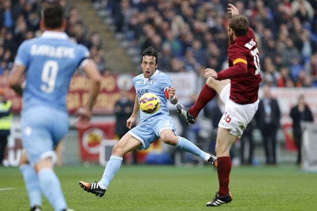 Stefano Mauri Lazio Goal celebration 0-1 Roma 11-01-2015 Stadio Olimpico, Football Calcio Serie A AS Roma - Lazio . andreaxstaccioli