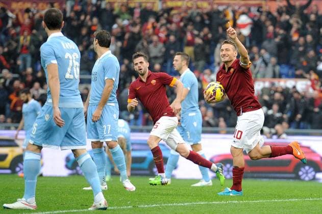 Francesco Totti Roma . Goal celebration 1-2 Roma 11-01-2015 Stadio Olimpico, Football Calcio Serie A AS Roma - Lazio . andreaxstaccioli