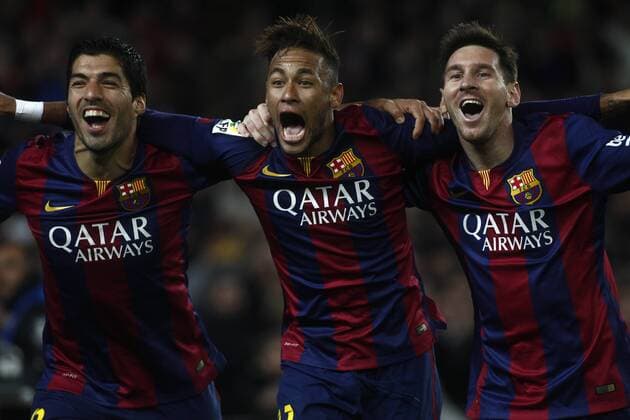 Aktuell Fußball, Spanien, Primera Division, FC Barcelona - Atletico Madrid Liga BBVA match between FC Barcelona (Barca) and Atletico Madrid. In this picture, Luis Suarez, Neymar and Lionel Messi. xFRANCESCxADELANTADOx 