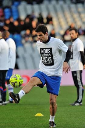Aktuell Fußball, Frankreich, Solidarität mit den Opfern des Terroranschlags auf Charlie Hebdo - Yoann Gourcuff (lyon) FOOTBALL : Olympique Lyon vs FC Toulouse - Ligue 1 - 11 01 2015 FredericChambert 