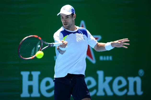 13.01.2015. Auckland, New Zealand. Columbian player Santiago Giraldo during his singles match at the Heineken Open. ASB Tennis Centre, Auckland, New Zealand. Tuesday 13 January 2015. xChrisxSymesx  ActionPlus11588962