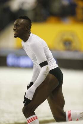 Seko Fofana of Fulham removes his shorts at the end of the game- Football - FA Cup third round replay - Wolverhampton Wanderers vs Fulham - Molineux Wolverhampton - Season 2014 15 - 13 01 2015 - Photo: MalcolmCouzens Sportimage EDITORIAL USE ONLY. No use with unauthorised audio, video, data, fixture lists, club league logos or live services. Online in-match use limited to 120 images, no video emulation. No use in betting, games or single club league player publications.