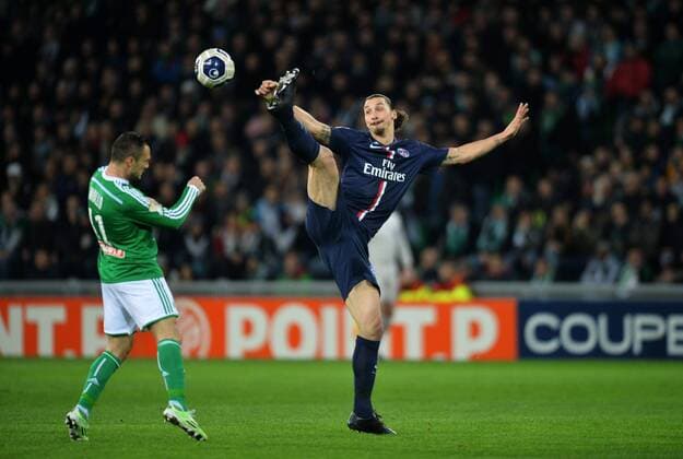 Zlatan Ibrahimovic (psg) - Yohan Mollo (sainte) FOOTBALL : Saint Etienne vs Paris SG - Coupe de la Ligue - 1 4 finale - 13 01 2015 AnthonyBIBARD FEP Panoramic 