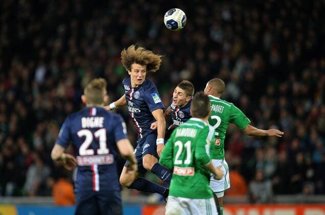 Andre Luiz (psg) - Marco Verratti (psg) FOOTBALL : Saint Etienne vs Paris SG - Coupe de la Ligue - 1 4 finale - 13 01 2015 AnthonyBIBARD FEP Panoramic 