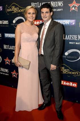 - LINT, BELGIUM: Essevee s Steve Colpaert and his partner pictured on the red carpet at the arrival for the 61th edition of the Golden Shoe award ceremony, Wednesday 14 January 2015, in Lint. The Golden Shoe (Gouden Schoen Soulier d Or) is an award for the best soccer player of the Belgian Jupiler Pro League championship during the calender year 2014. DIRKxWAEM  x04538100x